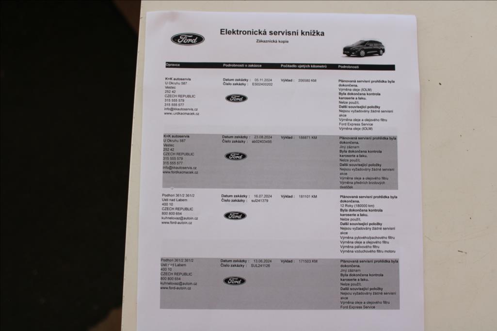 2019 – Ford Focus – 1,5 TDCi  SERVISKA, ČR