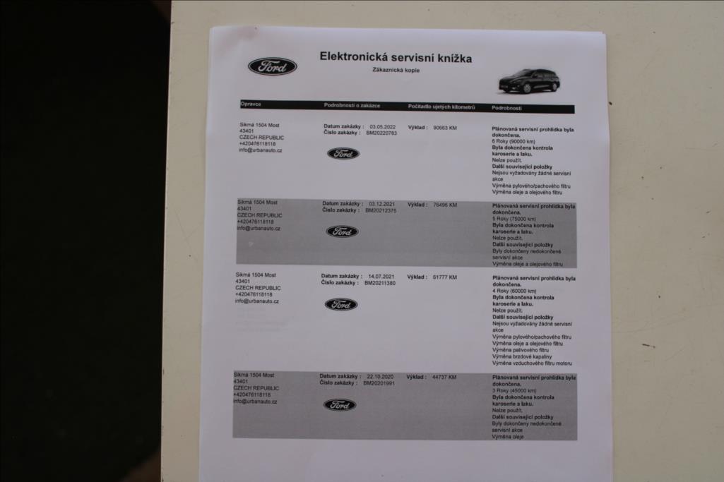 2019 – Ford Focus – 1,5 TDCi  SERVISKA, ČR